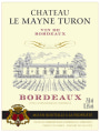 Chateau le Mayne Turon Bordeaux Red 2015 Front Label