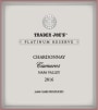 Trader Joe's Carneros Platinum Reserve Chardonnay 2016 Front Label