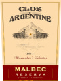 Clos d'Argentine Winemaker's Selection Reserva Malbec 2013 Front Label