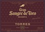 Torres Gran Sangre de Toro Reserva 2013 Front Label