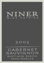 Niner Bootjack Ranch Cabernet Sauvignon 2003  Front Label