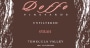Doffo Winery Syrah 2011  Front Label