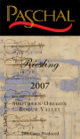 Paschal Winery Riesling 2007  Front Label
