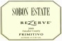 Sobon Estate Rezerve Primitivo 2008  Front Label
