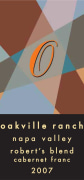 Oakville Ranch Robert's Blend Cabernet Franc 2007 Front Label