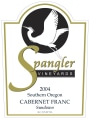 Spangler Vineyards Cabernet Franc 2004 Front Label