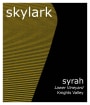 Skylark Lawer Vineyard Syrah 2014  Front Label