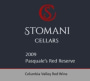 Stomani Cellars Pasquale's Red Reserve 2009  Front Label