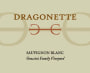 Dragonette Cellars Grassini Family Vineyard Sauvignon Blanc 2019  Front Label