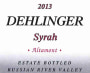 Dehlinger Altamont Syrah 2013 Front Label