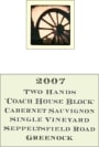 Two Hands Single Vineyard Coach House Block Cabernet Sauvignon 2007  Front Label