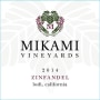 Mikami Vineyards Zinfandel 2014 Front Label