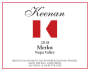 Keenan Napa Valley Merlot (375ML half-bottle) 2018  Front Label