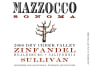 Mazzocco Sullivan Vineyard Zinfandel 2008 Front Label