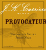 J.K. Carriere Provocateur Pinot Noir 2009  Front Label