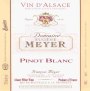 Domaine Eugene Meyer Pinot Blanc 2016  Front Label