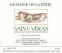 Duboeuf Saint-Veran Domaine de La Batie 2012  Front Label