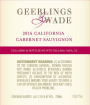 Geerlings & Wade Cabernet Sauvignon 2016  Front Label