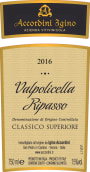 Accordini Igino Ripasso Valpolicella 2016  Front Label
