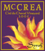 McCrea Ciel du Cheval Syrah 2005 Front Label