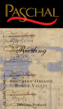 Paschal Winery Riesling 2013  Front Label