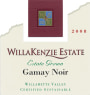 WillaKenzie Estate Gamay Noir 2008 Front Label