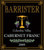 Barrister Winery Cabernet Franc 2005 Front Label