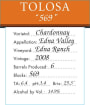 Tolosa Winery 569 Chardonnay 2008  Front Label