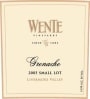 Wente Small Lot Grenache 2005  Front Label