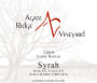 Agate Ridge Vineyard Syrah 2009  Front Label