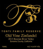 Tonti Family Wines Russian River Valley Old Vine Zinfandel 2013 Front Label