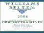 Williams Selyem Saralee's Vineyard Gewurztraminer 2006  Front Label