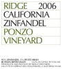 Ridge Ponzo Zinfandel 2006  Front Label