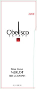 Obelisco Estate Merlot 2008 Front Label