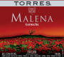 Torres Malena Grenache 2011 Front Label