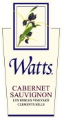 Watts Winery Los Robles Vineyard Cabernet Sauvignon 2014  Front Label