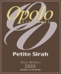 Opolo Petite Sirah 2003 Front Label