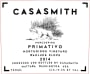 K Vintners CasaSmith Porcospino Primitivo 2014  Front Label