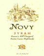 Novy Susan's Hill Vineyard Syrah 2008 Front Label