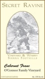 Secret Ravine Vineyards & Winery O'Connor Family Vineyard Cabernet Franc 2013  Front Label