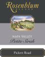Rosenblum Cellars Pickett Road Petite Sirah 2008 Front Label