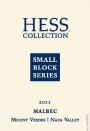 Hess Small Block Series Malbec 2011  Front Label