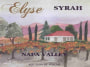 Elyse Syrah 2002  Front Label