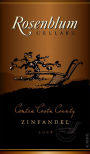 Rosenblum Cellars Contra Costa County Zinfandel 2008 Front Label