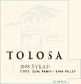 Tolosa Winery Estate Syrah 2008  Front Label