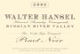 Walter Hansel North Slope Pinot Noir 2003 Front Label