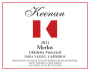 Keenan Napa Valley Merlot (375ML half-bottle) 2021  Front Label