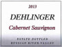Dehlinger Cabernet Sauvignon 2013  Front Label