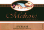 Melrose Wines Syrah 2012 Front Label