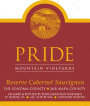 Pride Mountain Vineyards Reserve Cabernet Sauvignon 2015  Front Label